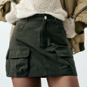 Zara Olive Mini Skirt
